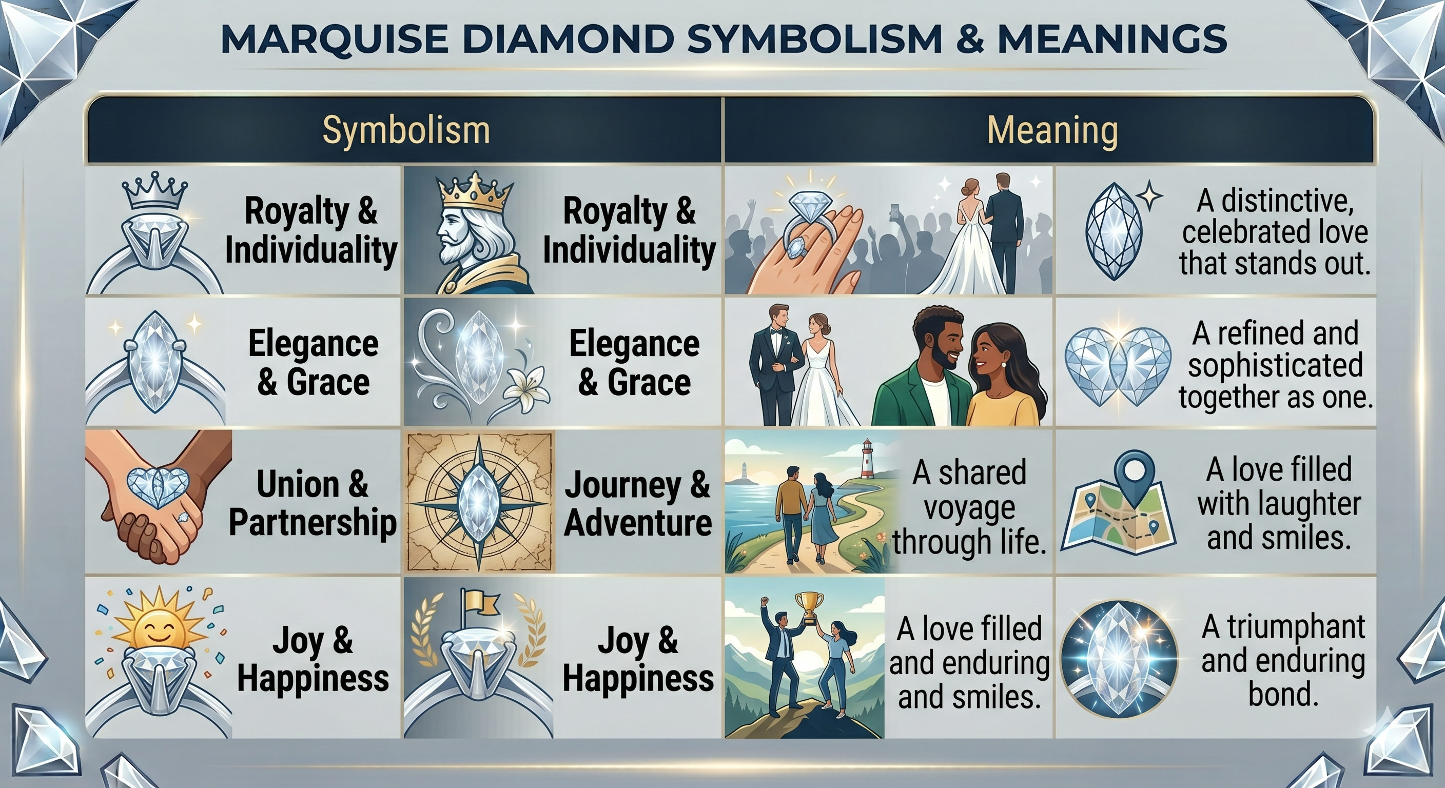 Marquise diamond symbolism